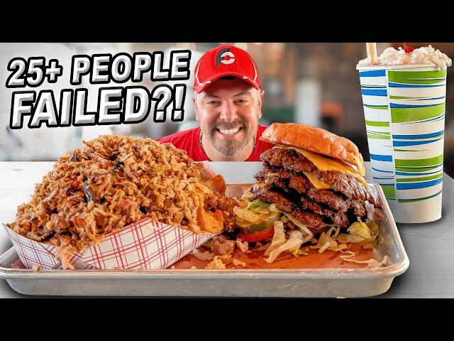 Over 25 People Have Failed This "Smashed & Loaded" Quad Burger Challenge in Sparta, Illinois!!