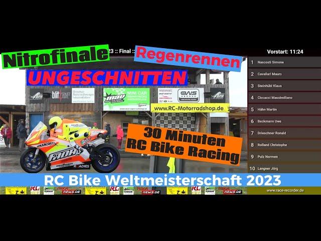 Spannendes Regenrennen - Nitro RC Bike 1/5 Finale Weltmeisterschaft - 30 Minuten Motorrad Racing