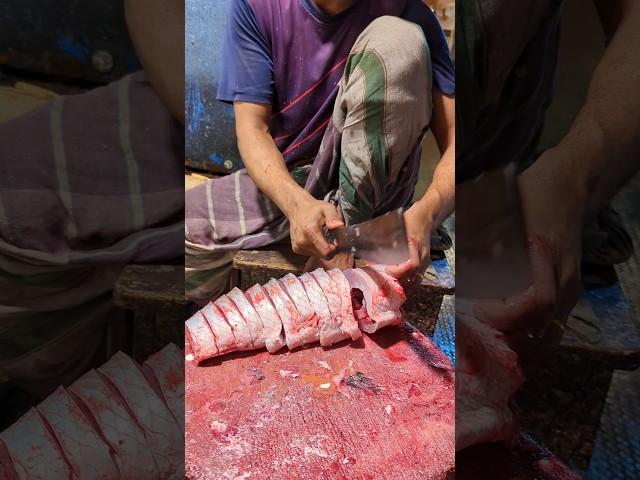 Fast Grass Carp Fish Cutting Skills In Bangladesh Fish Market By Expert Cutter #shorts