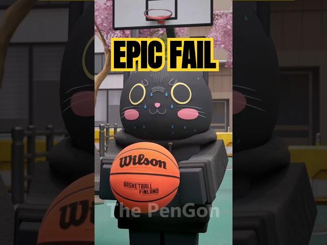 EPIC Fail : Unlucky Trick Shot Basketball #shorts #cat #funny #animation #fail