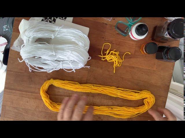 Tumeric dyed yarn