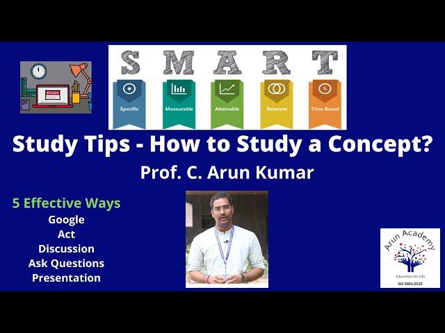 Study Tips | How to study a concept? | Tamil | Prof. C. Arun Kumar