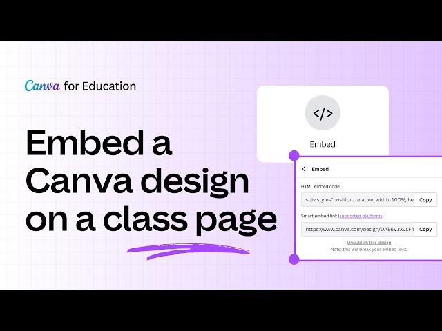 How to Embed a Canva Design on a Class Page | Canva for Teachers