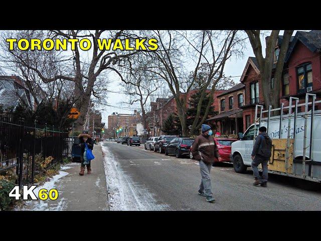 Freezing Cold Toronto Walk Along Ontario Street on December 16, 2020