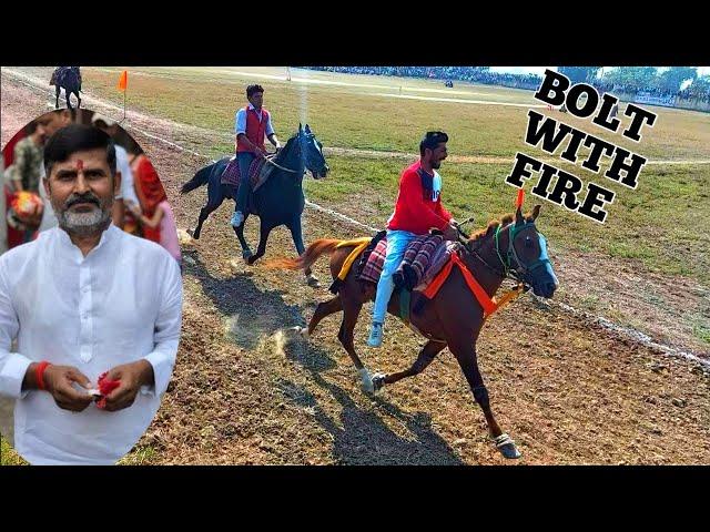 BOLT HORSE WITH FIRE AJAY SINGH HORSE PERFORMANCE IN BIHAR HORSE RACE