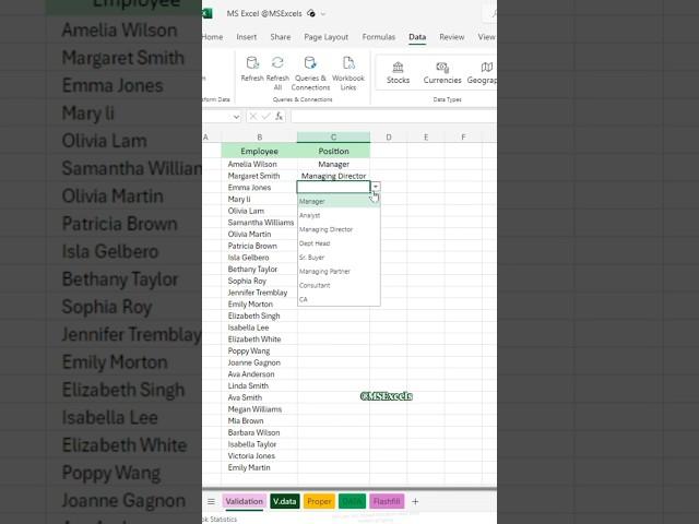 Data Validation in Excel   Excel tricks and tips  #excel #exceltips #exceldata