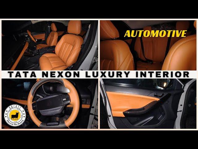 New Tata Nexon: Luxurious Light Tan Seat Covers & Steering Wheel Upgrade by Orchis | Tata Nexon