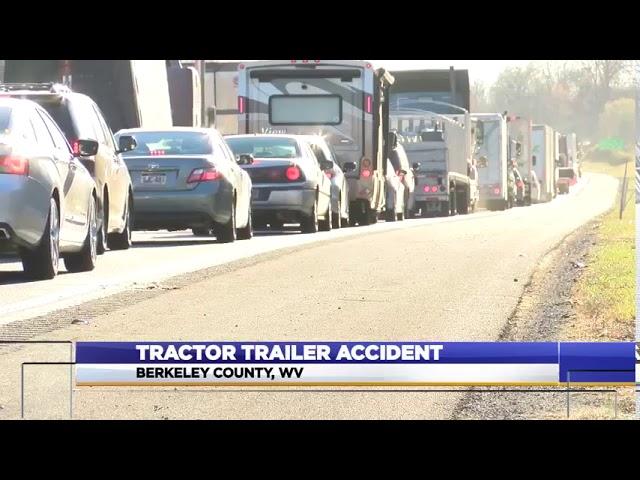 Tractor trailer overturns on route 81 in Berkeley County.