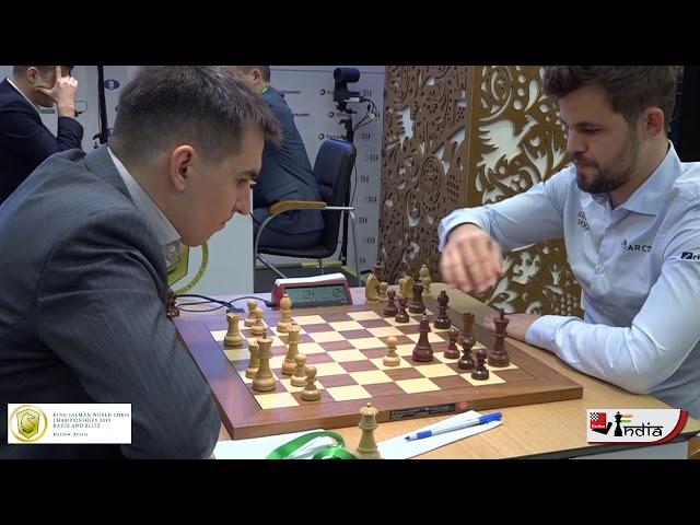 Carlsen's first defeat in Moscow | Andreikin vs Carlsen | World Blitz 2019 Round 7