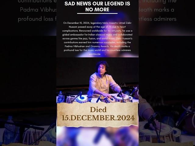 On Dec.15, 2024, legendary tabla maestro Ustad Zakir Hussain passed away #zakirhussain #tablaplayer