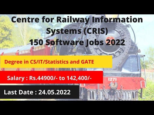 Apply Online Active Now  | CRIS Jobs 2022 | By EJOBNCAREER  | CRIS Recruitment 2022 - ASE, ADA