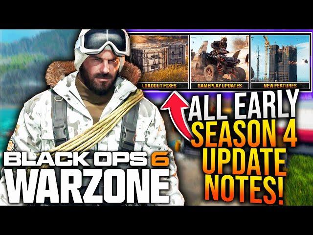 WARZONE: New EARLY SEASON 4 UPDATE PATCH NOTES Revealed! Big BUG FIXES, Gameplay Updates, & More!