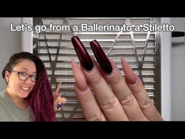 How to change the shape from a ballerina to a stiletto