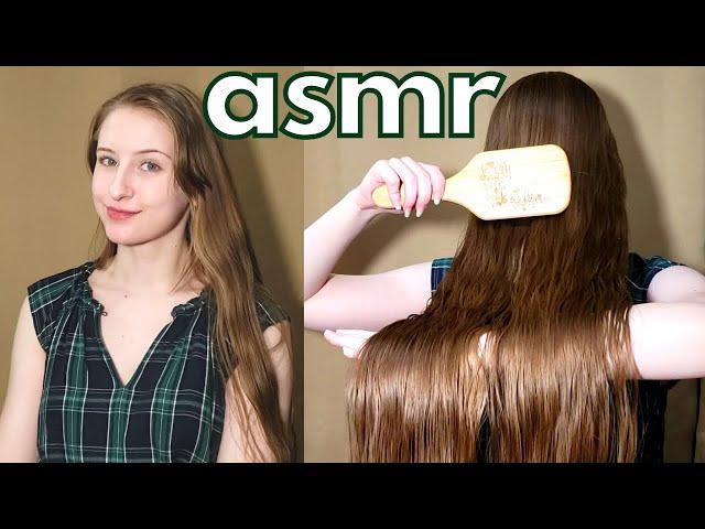 Long Hair Brushing Over Face ASMR - Flipping, Detangling, Nails on Scalp Silky Smooth Relaxing Brush