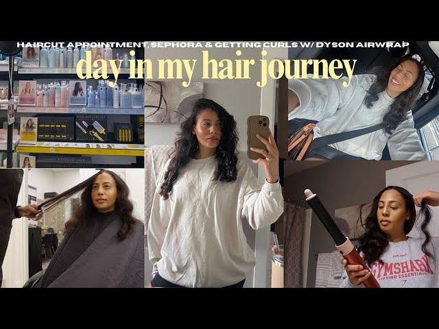 VLOG: haircut appointment, sephora  & curling natural hair w/ the dyson airwrap