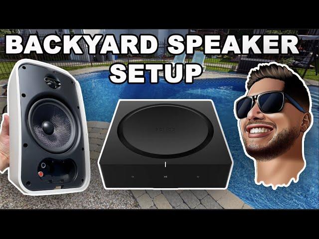 Backyard Speaker Setup Featuring The Sonos Amp And Sonance Patio Speakers | Russound Rock Speakers