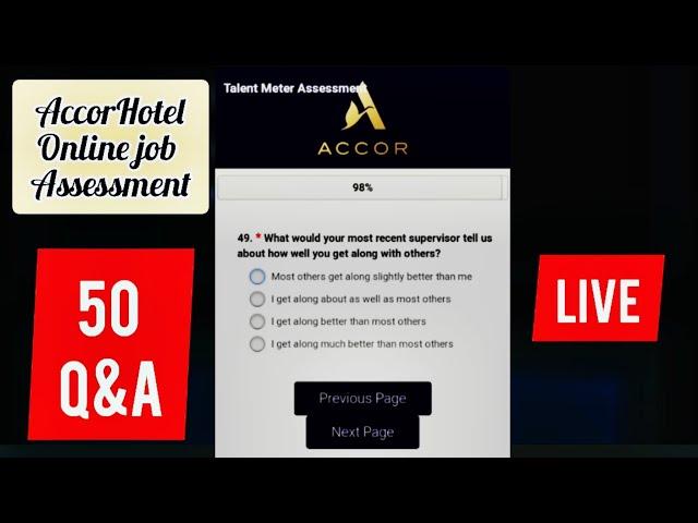 Accor Hotel jobs online Assessment Live. full Q& A Accor hotel job vacancy Dubai. Online assessment