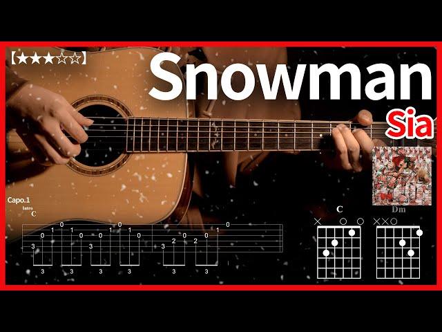 20.Snowman - Sia 【】 | Guitar tutorial | (TAB+Chords)