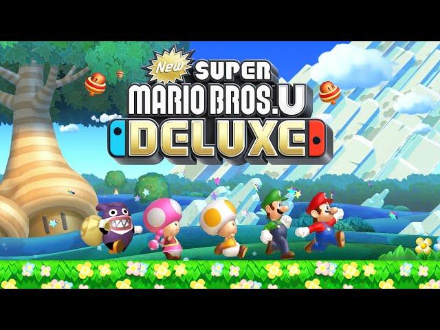 New Super Mario Bros. U Deluxe - Full Game 100% Walkthrough (4 Players)