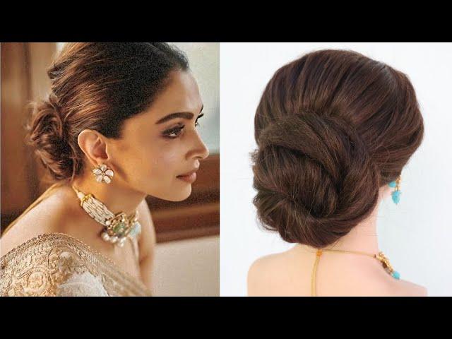 simple low bun hairstyle for saree | hairstyle for ladies