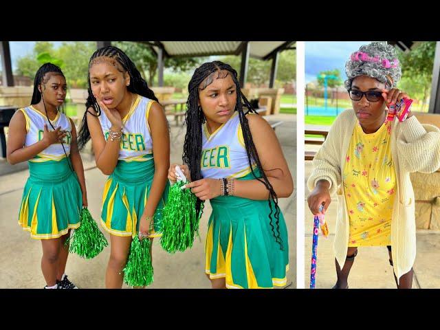 Old Lady BOTHERS Cheerleaders AT A PARK, What Happens Next Is Shocking