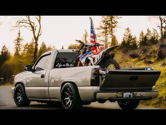 MOST INSANE STREET DRIFT SESSION WITH MY DIRTBIKE IN THE BED OF MY TRUCK!!