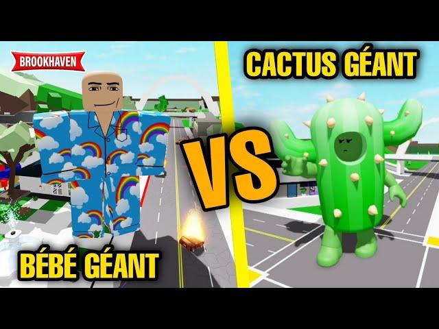 CACTUS GÉANT VS BÉBÉ GÉANT QUI DÉTRUIT LA VILLE DE BROOKHAVEN ! ROBLOX - BROOKHAVEN RP