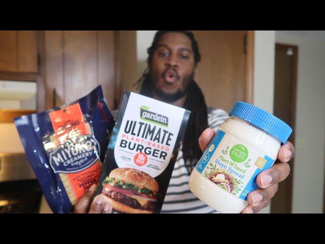 NEW Gardein Ultimate Plant-Based Burger & Simple Truth VEGAN Mayo | Taste Test + Review