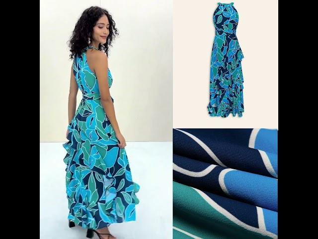 Floral Ruffle Chiffon Maxi Dress #dress #summerfashion #dressdesigns | 12679727