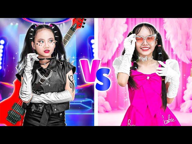 Chica Rockera Vs Chica Suave En La Escuela | Batalla De Cambio De Imagen De Soft Vs E-girl