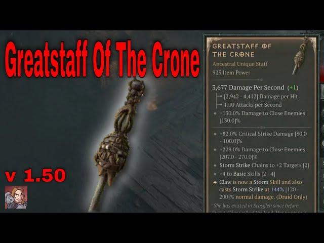 Diablo IV Unique Items - Greatstaff Of The Crone (Druid Staff)[v1.5.0]