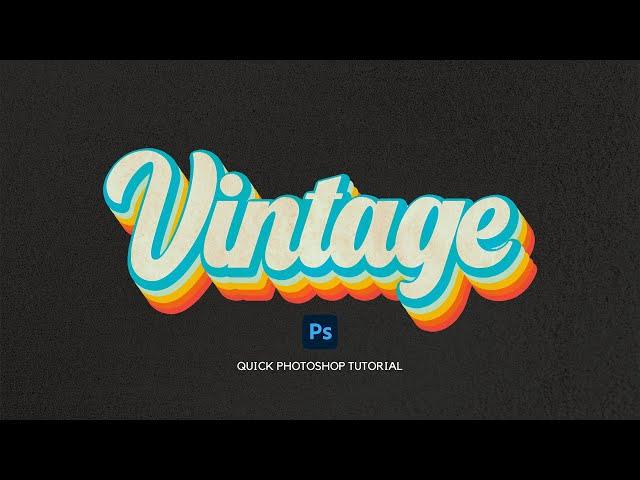 Photoshop Retro Text Effect Tutorial │Quick Photoshop Tutorial