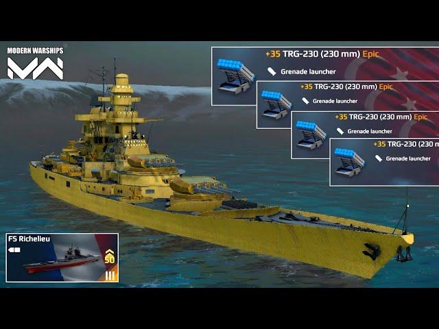 FS Richelieu With 4x TRG-230 | Insane BB And Build  Modern Warships Gameplay