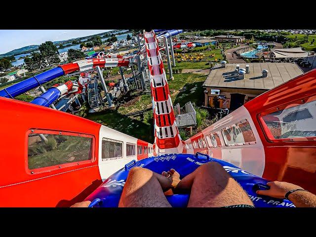 Waterslides at The Biggest Water Park in Czech Republic | Aqualand Moravia