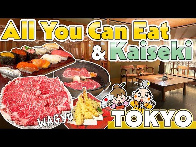 Tokyo Japan All you can eat Sushi and Wagyu & Japanese Sukiyaki Kaiseki Restaurant