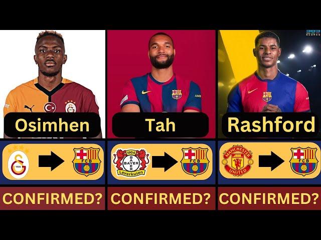 Jonathan Tah deal done  Barcelona all new latest transfer news 2024/25 ft osimhen rashford and more