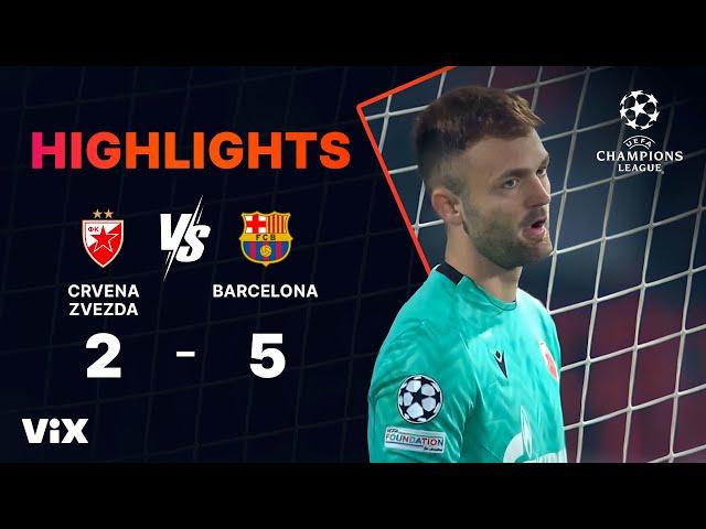 Crvena Zvezda vs. Barcelona - Game Highlights | UEFA Champions League 2024/25 | ViX