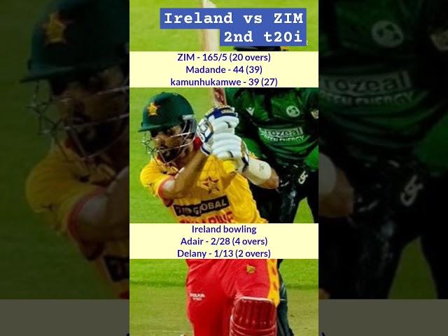 Ireland vs Zimbabwe 2nd T20i 2023 match highlights