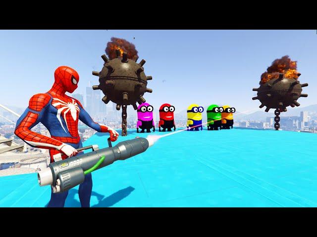 Spiderman Frees Minoins From Prison GTA5 ep.12