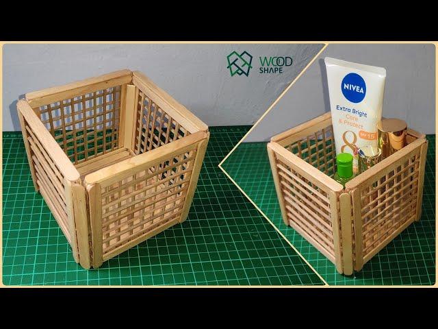 DIY Small Portable Organizer from Popsicle stick crafts