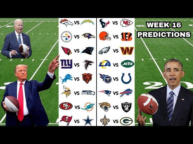 US Presidents Predict Week 16 of the NFL Season