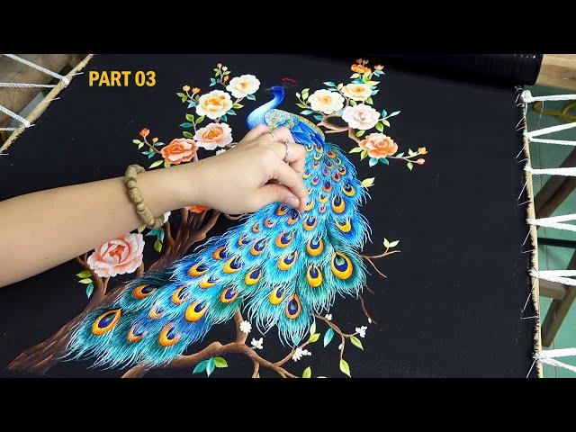 45 Days to Embroidery Mastery with These Peacock Embroidery Design! [Part 3]