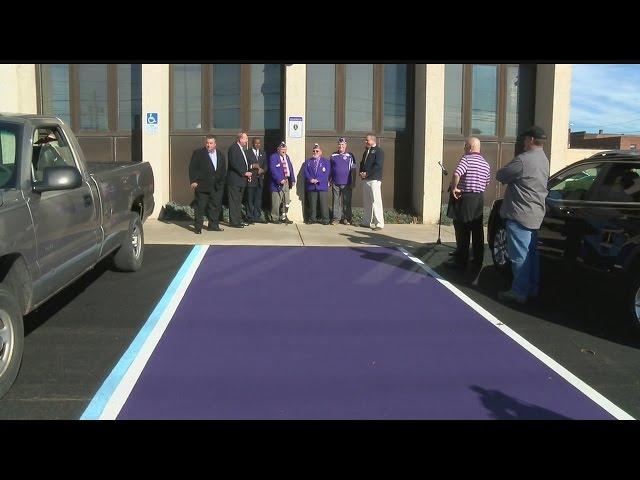 Purple parking spots in Warren honor wounded veterans