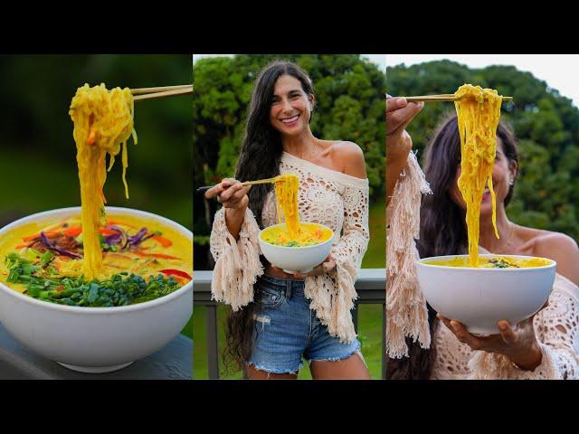 Delicious Coconut Curry Noodle Soup  Best Raw Vegan Recipe 🫚 Ultimate Comfort Food 