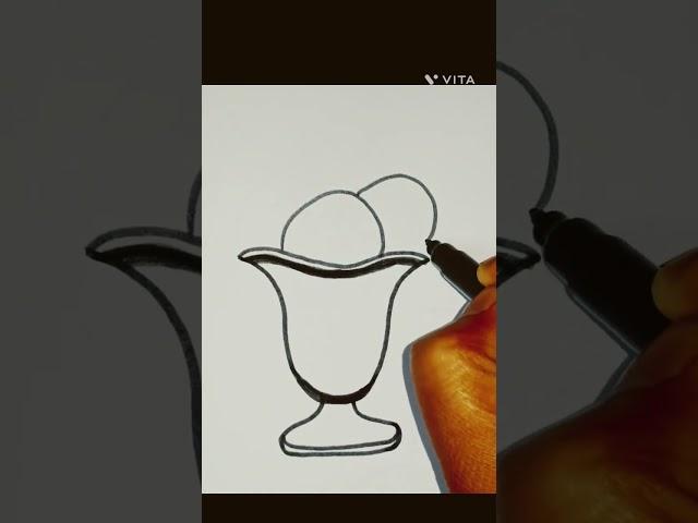 Simple Ice cream drawing #howtodraweasy