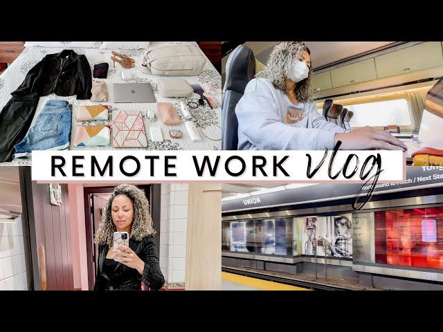 REMOTE WORK VLOG: One Day Business Trip, Working On The Train, Packing My New Business Backpack