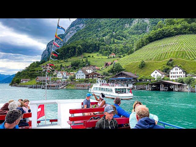 Walensee, Switzerland 4K - A Breathtaking Journey by Boat on The Lake - 4K Video Ultra HD 60fps