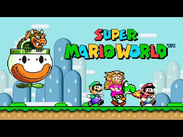 Super Mario World (1990) SNES - 2 Players, Fantastic co-op with 95 Exits Completed! [TAS]