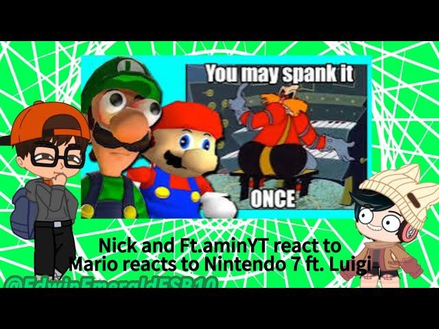 Nick and Ft.aminYT react to Mario reacts to Nintendo Memes 7 ft. Luigi