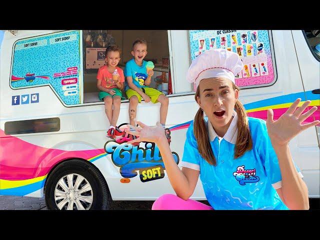 Vlad and Niki in the Mom's Ice Cream Truck - Funny stories for kids